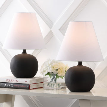Asher 18.25" Minimalist Scandinavian Resin/Iron Gourd LED Table Lamp - JONATHAN Y